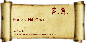 Peszt Mína névjegykártya